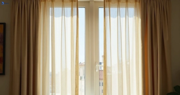 Dull dusty drapes in toorbul before professional cleaning